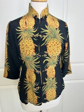 Vintage Avanti Originals Silk Pineapple Top Size S